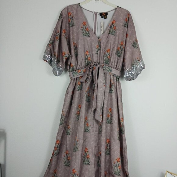 Anthropologie Sachin & Babi Isolde Sequined Maxi Dress Floral size 4 NEW - Picture 4 of 13